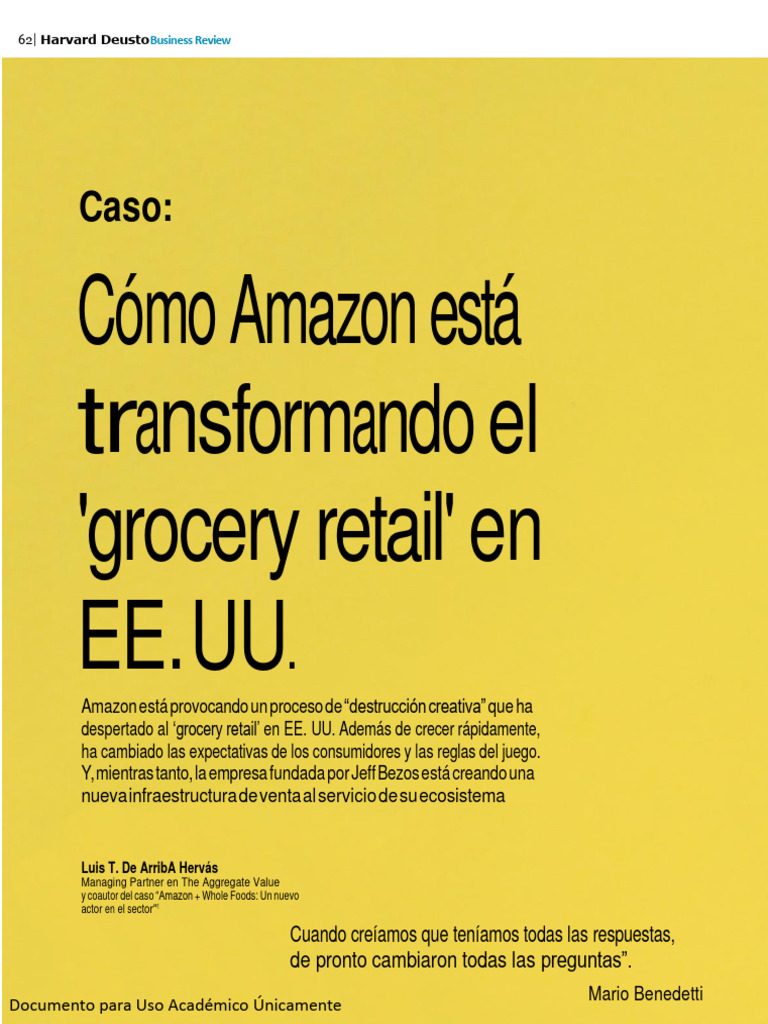 Amazon y la transformación del grocery retail | PDF