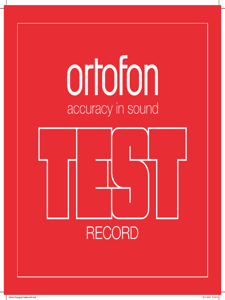 Ortofon Test Record User Guide | PDF
