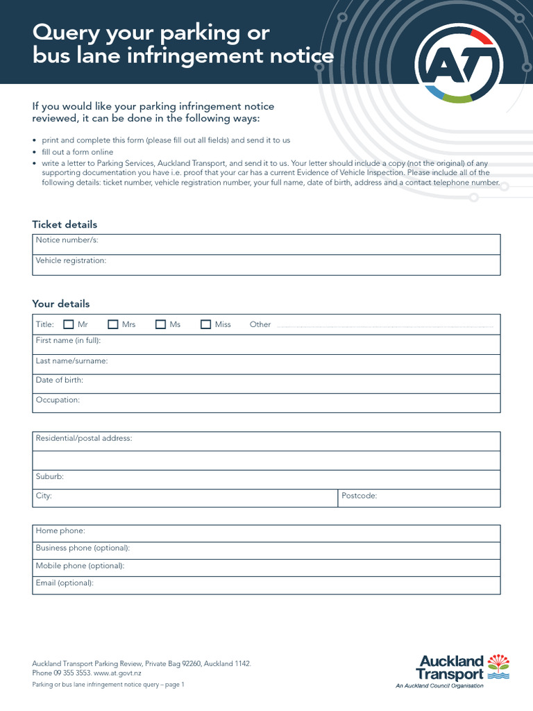 Query Infringement Form Vehicle PDF