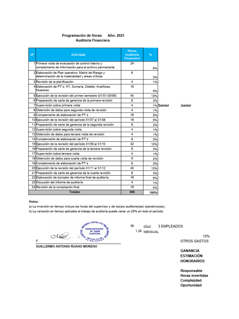 Presupuesto de Auditoria | Descargar gratis PDF | Auditoría | Presupuesto