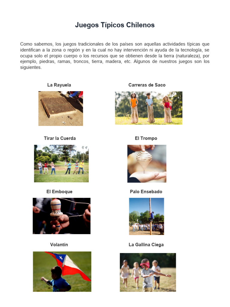 Juegos Típicos Chilenos Tradicionales | PDF
