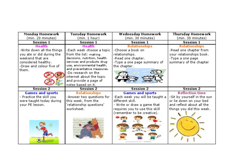 Homework Grid | PDF