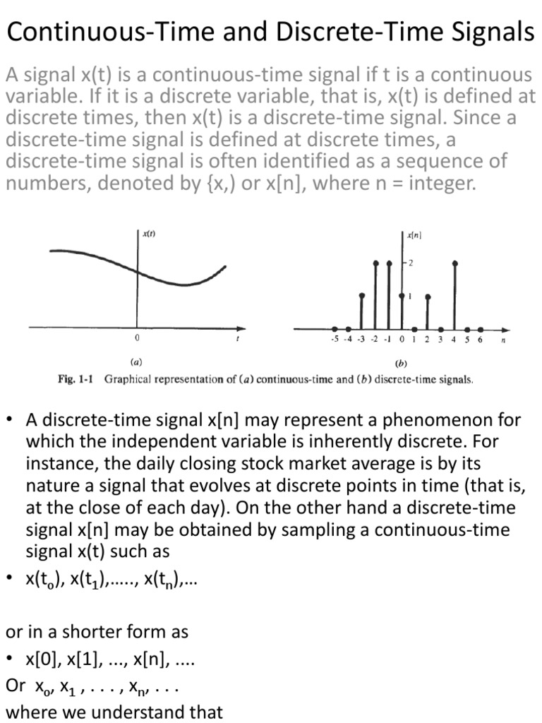 Types of Continuous and Discrete Signals | PDF | Discrete Time And ...