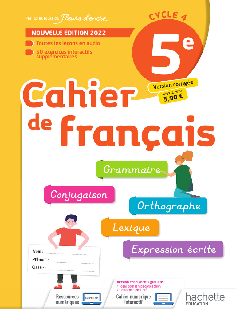 Mon Cahier De Franais 5me Corrig Pdf