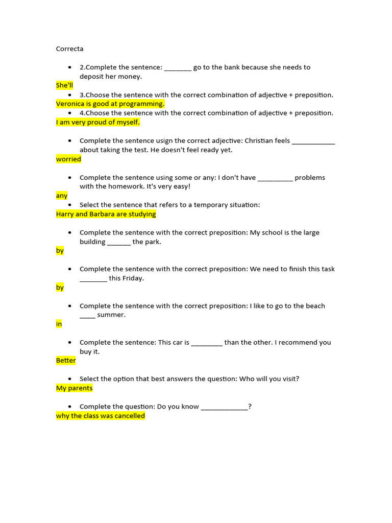 Doc1 - Ingles A2 | PDF