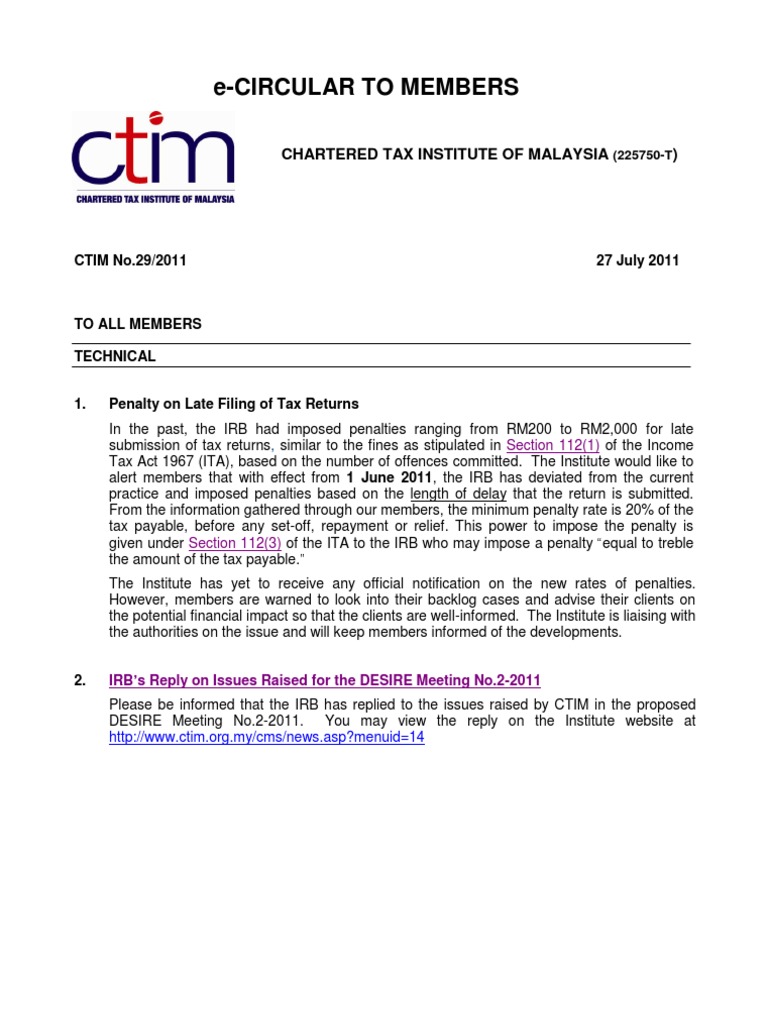 CTIM Update: Tax Penalties & Membership | PDF | Taxes | Public Law