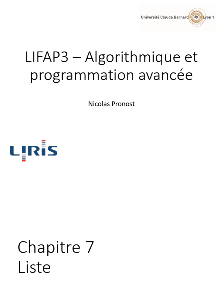 Listes chaînées en algorithmique avancée | PDF | Pointeur ...