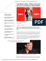 Tom Brady Critica - Fútbol Americano Tal Vez Se Convertirá en Flag Football - ESPN