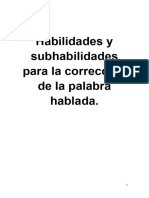 AUDIOVERBAL Aplicación de Habilidades, Subhabilidades Del Nivel Fonético