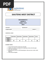Grade 8 Term 2 Maths Exam 2025 | PDF | Circle | Mathematics