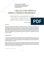 Estudio Del M.A.S Del Péndulo Simple y Péndulo Reversible