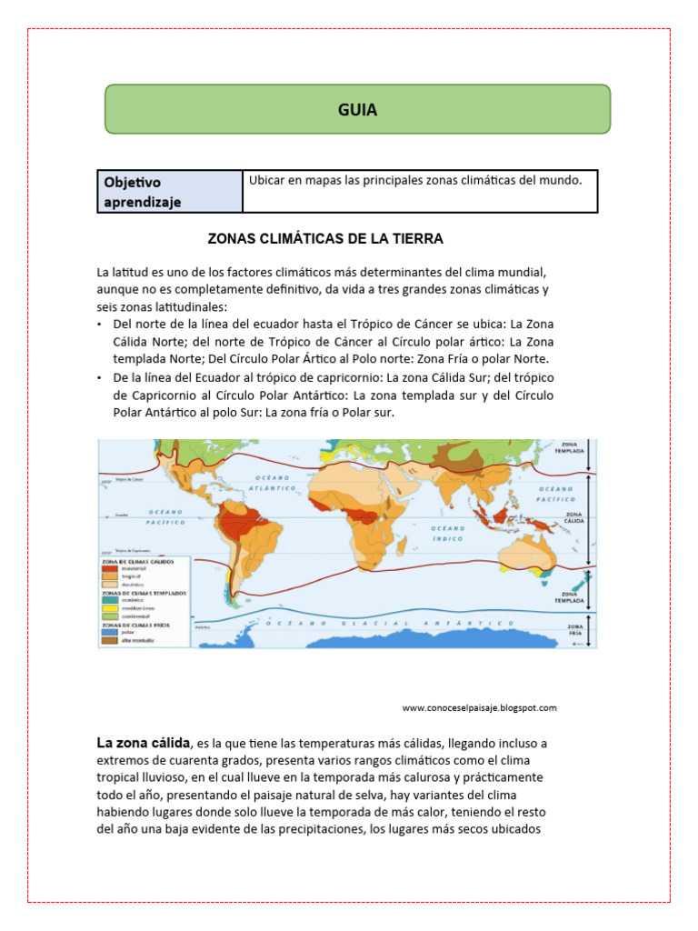 Zonas Climáticas del Mundo para Niños | PDF | Ciencias sociales ...