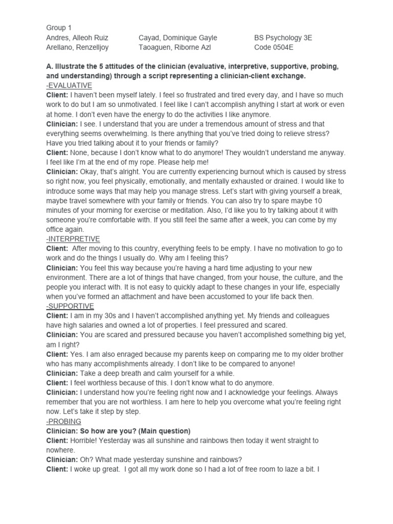 Clinician Attitudes in Client Interviews | PDF | Clinical Psychology ...
