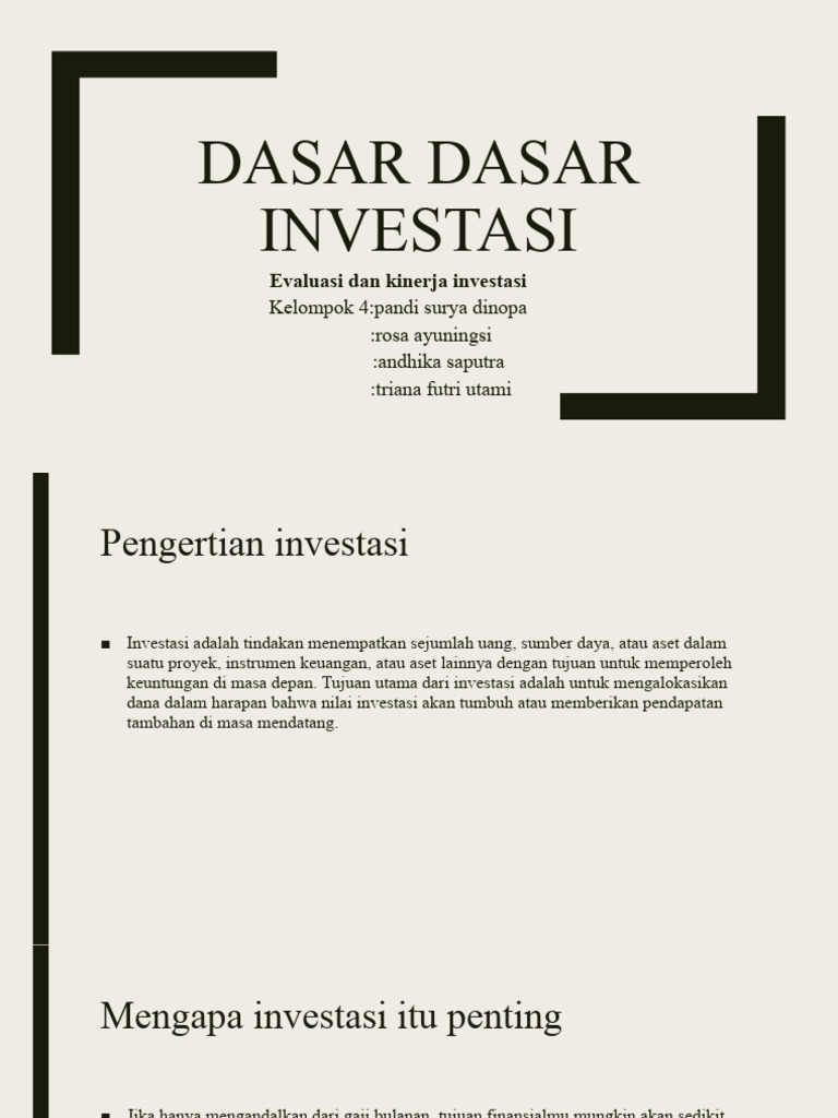 Dasar Dasar Investasi Pdf