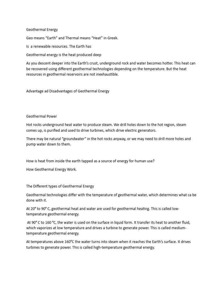 Geothermal Energy Pdf Geothermal Energy Hydroelectricity