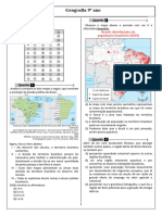 Simulado 01 (Geografia - 9° Anos Outubro)