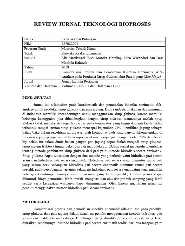 Review Jurnal Teknologi Bioproses Pdf