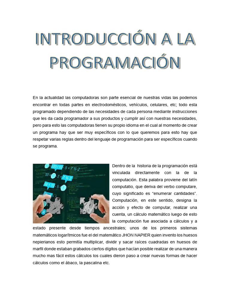 Introduccion A La Progrmacion | PDF | Microprocesador | Ingeniería ...
