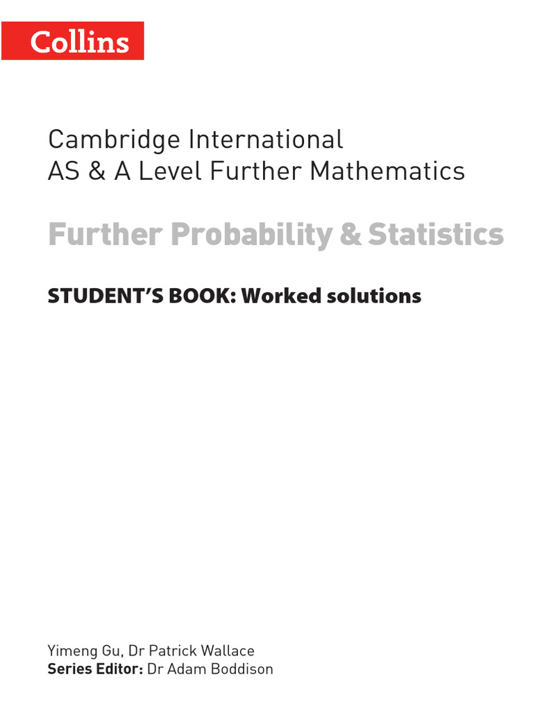Worked Solutions for Further Statistics | PDF | Teaching Methods ...