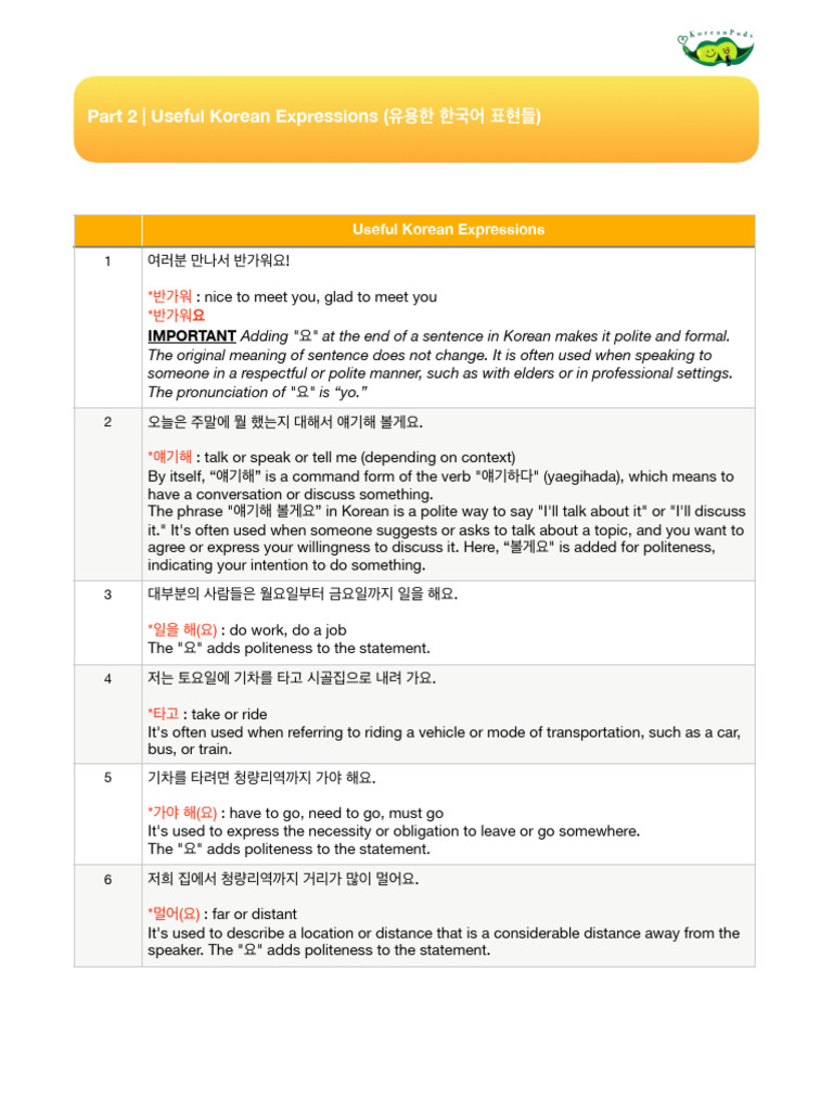 My WeekendExpressionsKoreanPodsEp 1 | PDF | Foreign Language Studies