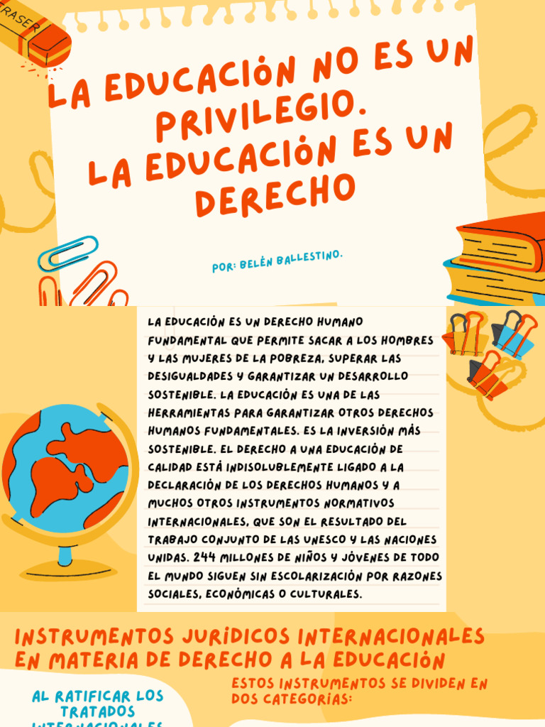 Derecho a la Educación: Un Imperativo Humano | PDF | Derechos humanos ...