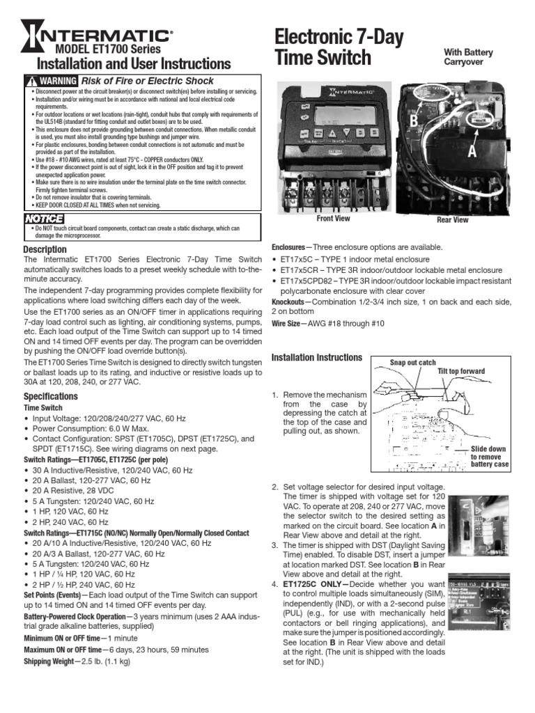 Intermatic Et1725c Installation PDF