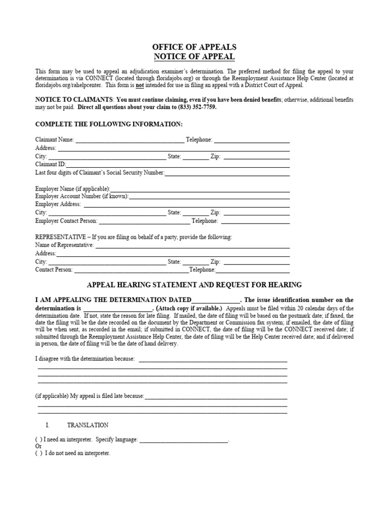 Deo Notice To Appeal PDF Social Security (United States) Justice