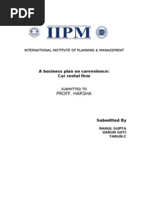 Car Rental Service Business Plan