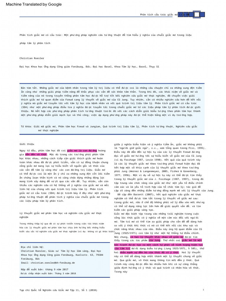 Structural Dream Analysis | PDF