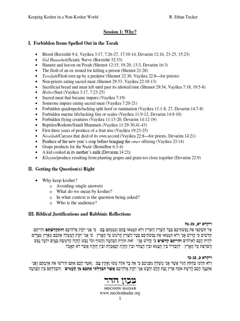 Keeping kosher in a non kosher world the series session 1 pdf