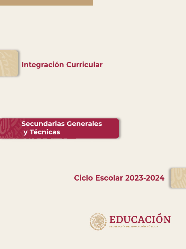 Integración Curricular en Secundaria 2023-2024 | PDF | Plan de estudios ...