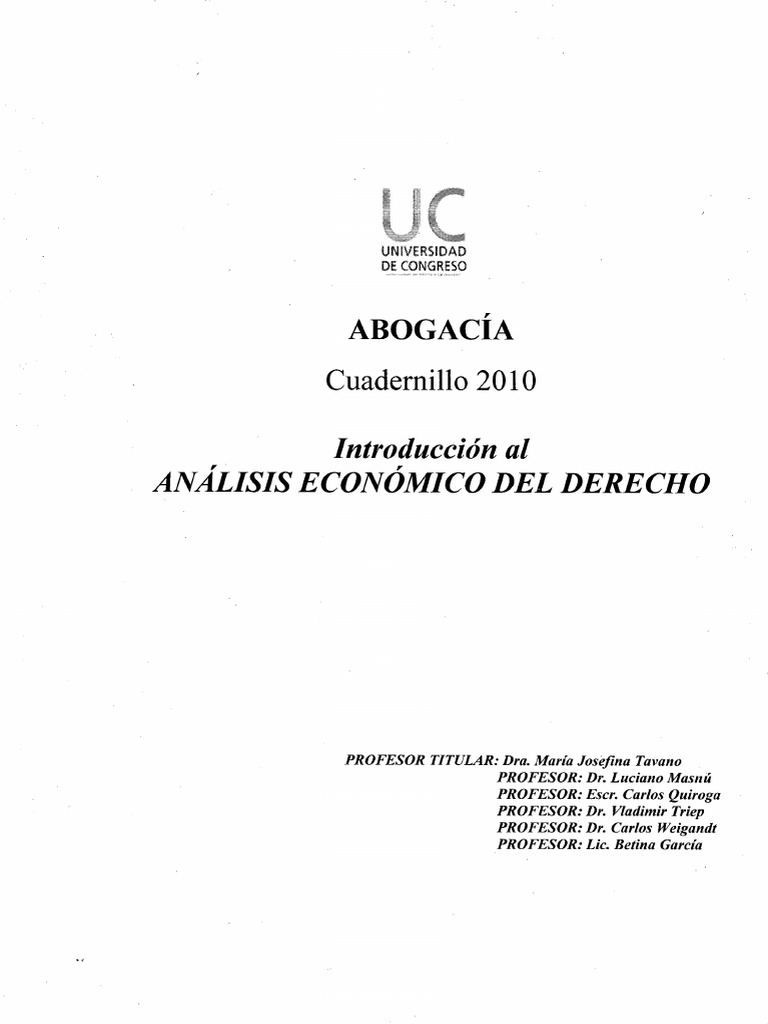 Analisis Economico Del Derecho | PDF