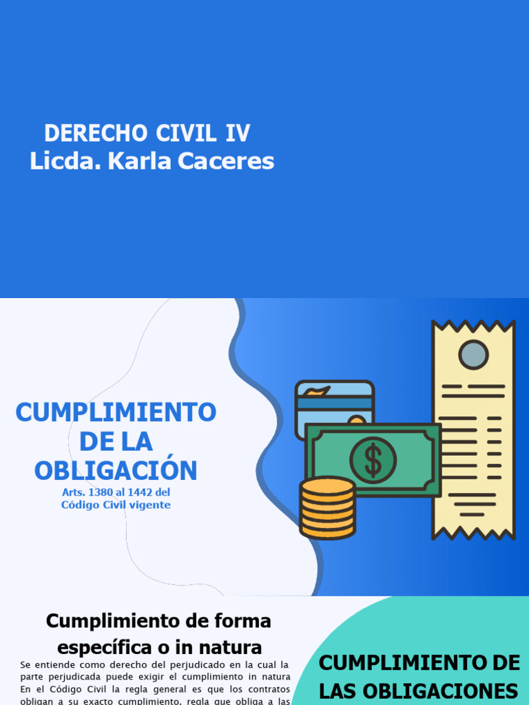 Cumplimiento de Obligaciones en Derecho Civil | PDF | Pagos | Daños y ...