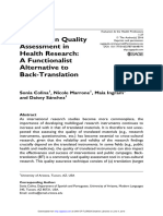 Translation Quality Assessment in Health Research A Functionalist Alternative To Back Translation