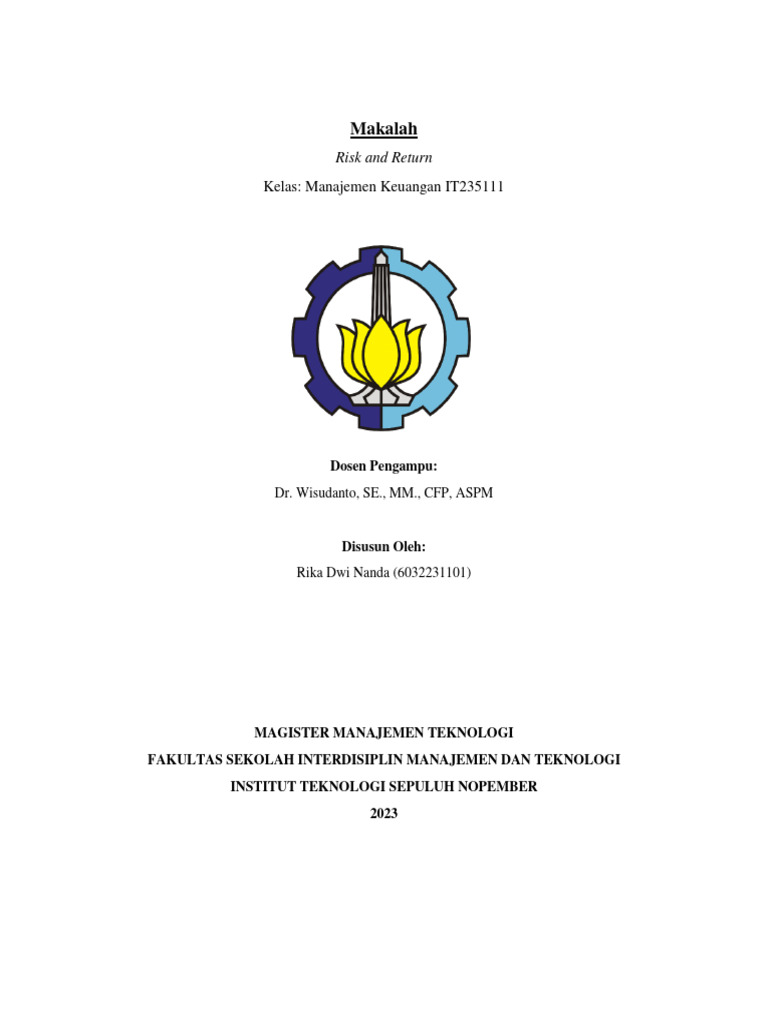 Makalah risk and return pdf