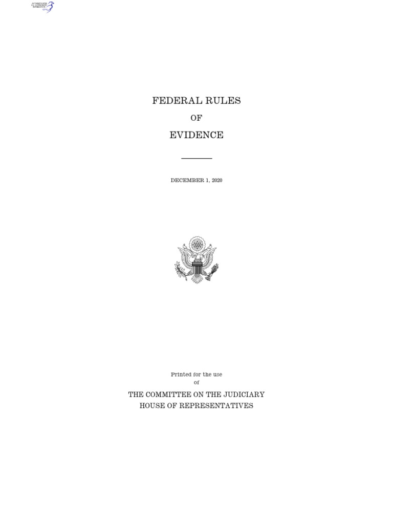 Federal Rules of Evidence 2020 - Uscourts - Gov | Download Free PDF ...