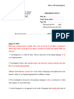 Progress Test 1 SOCIOLINGUISTICS