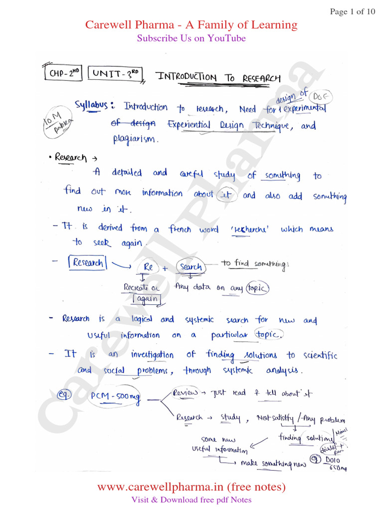 Chapter 2, Unit 3, Biostatistics and Research Methodology, B Pharmacy ...