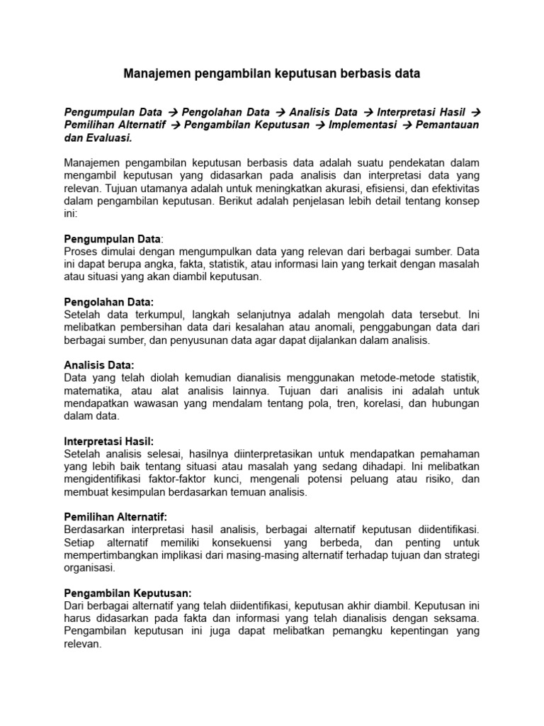 Pengambilan Keputusan Berbasis Data