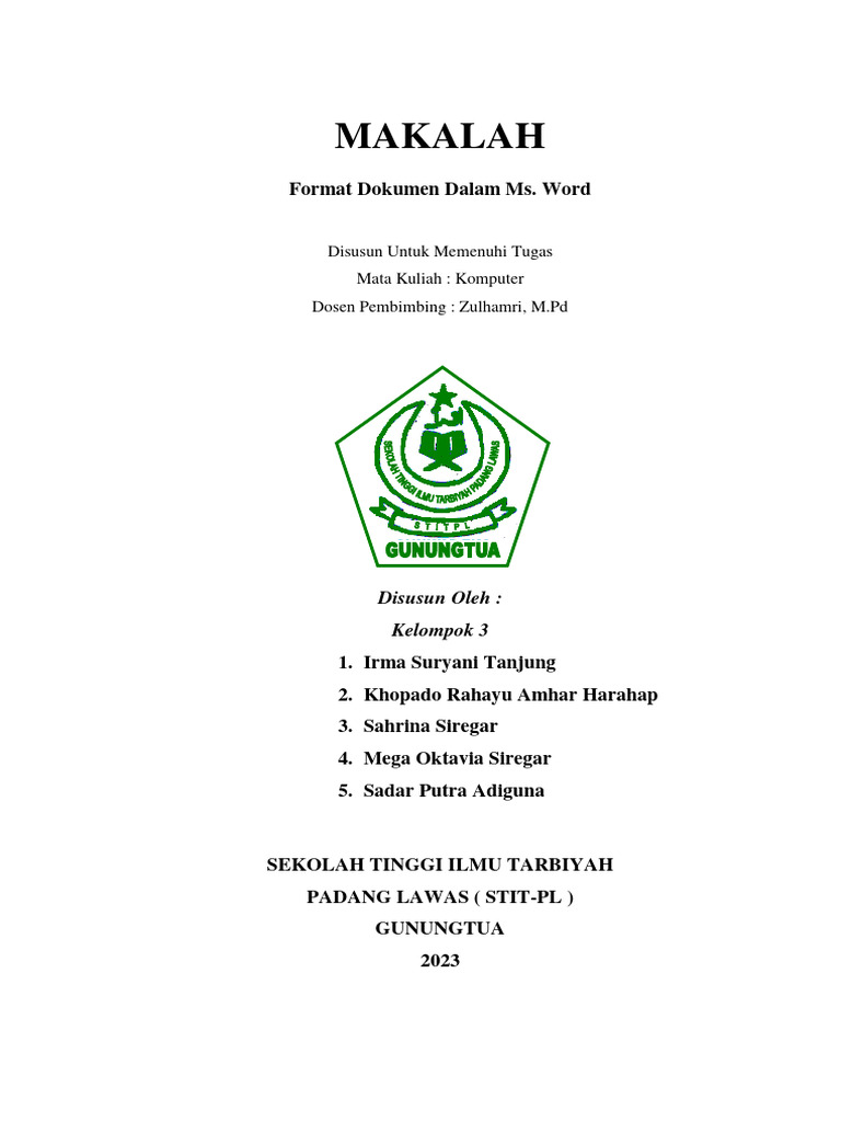 Makalah Format Dokumen Dalam MS - Word | PDF