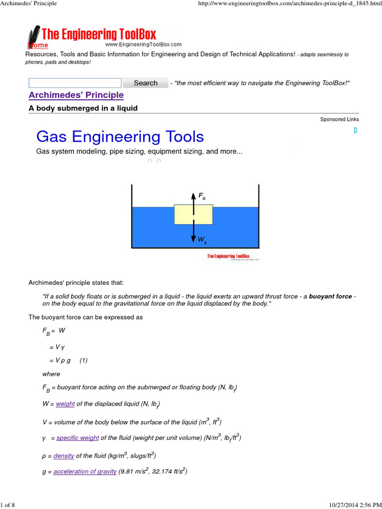 Archimedes Principle Pdf Buoyancy Density