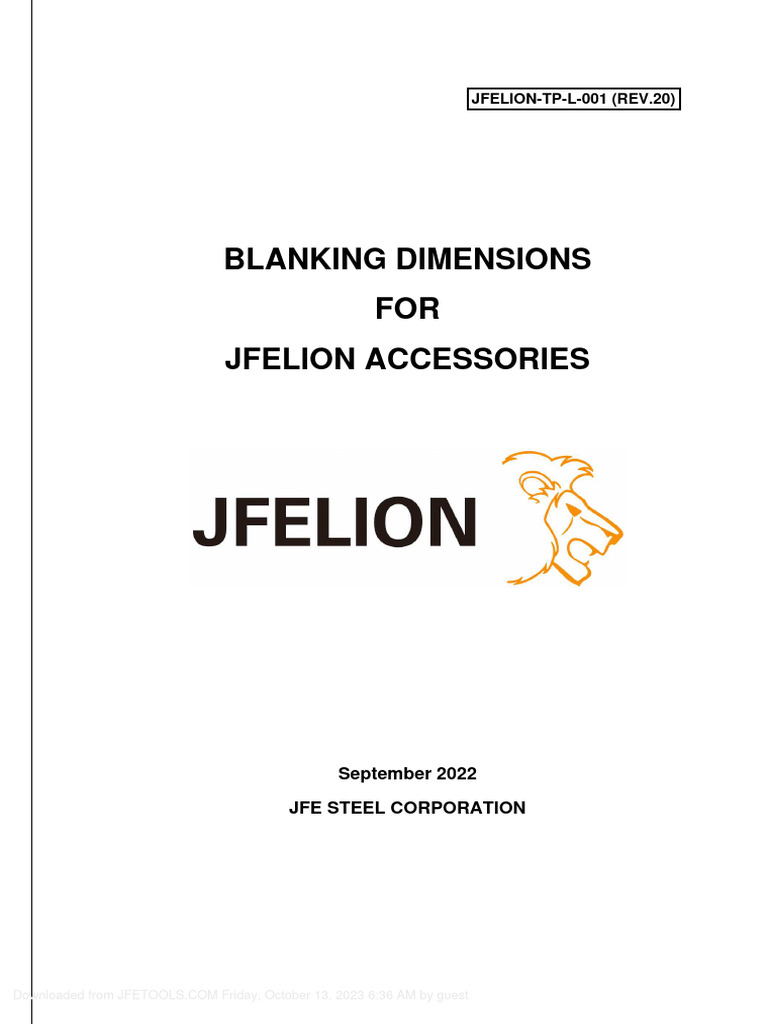 JFELION Blanking Dimensions Guide | PDF