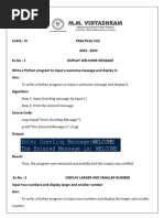 Class 11 Practical File 2023 - 2024