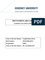 Comprehensive Mentoring Record - MBA 1