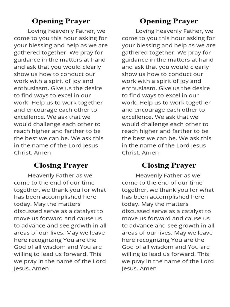 Opening Prayers For Home Groups