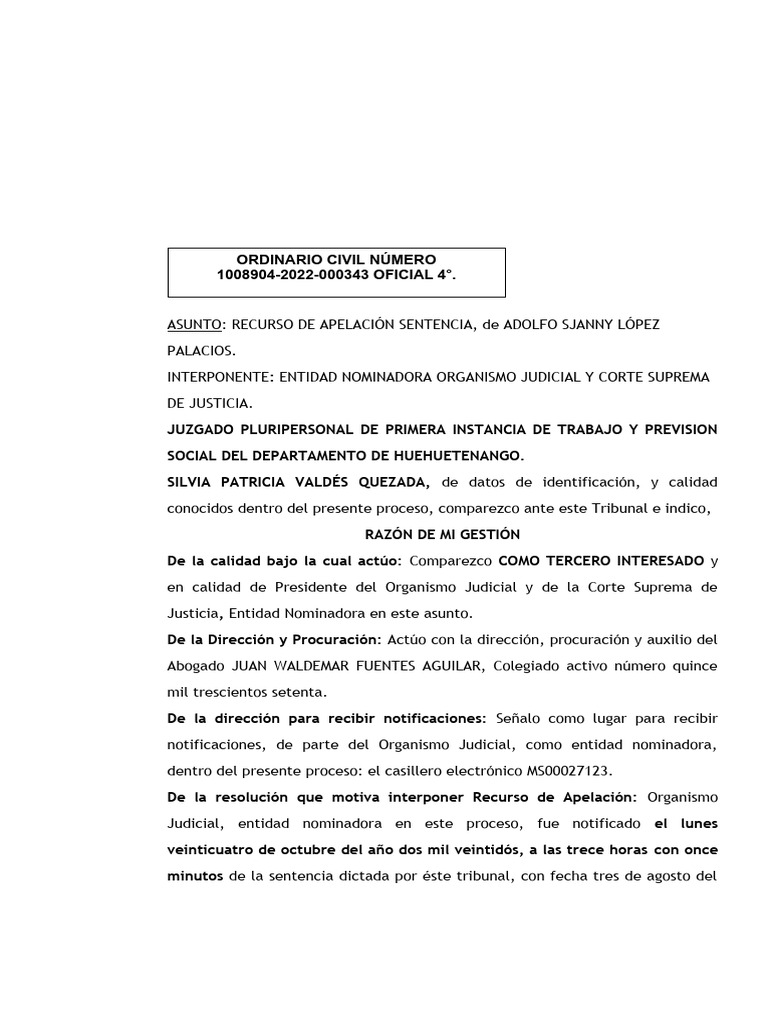 Apelacion Civil | Descargar gratis PDF | Apelación | Sentencia (ley)