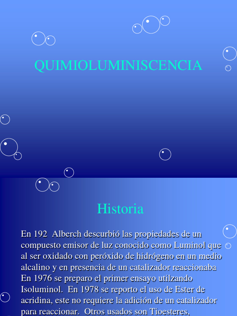 Quimioluminiscencia y su Aplicación | PDF