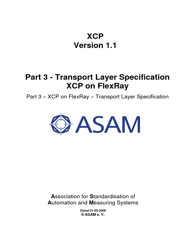 ASAM XCP Part3 Transport Layer Specification XCPonFlexRay V1 1 0 | PDF ...