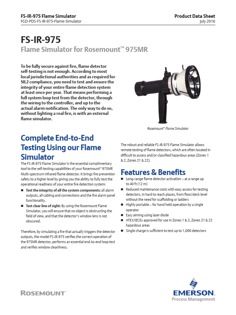 Product Data Sheet Flame Simulator Fs Ir 975 Rosemount en 73104 | PDF ...