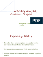 Cardinal Utility, Consumer Surplus and Producer Surplus